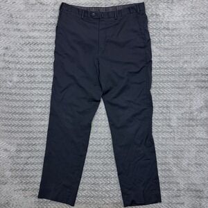 Vtg Ermenegildo Zegna Dress Suit Pants Wool Men Tag 38R/Fit 36x32 Black